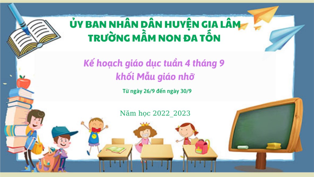 Thời khoá biểu tuần 4 tháng 9 năm 2022 khối Mẫu giáo nhỡ